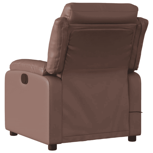 vidaXL Poltrona massagens reclinável elétrica couro artif. castanho vidaXL Poltrona massagens reclinável elétrica couro artif. castanho