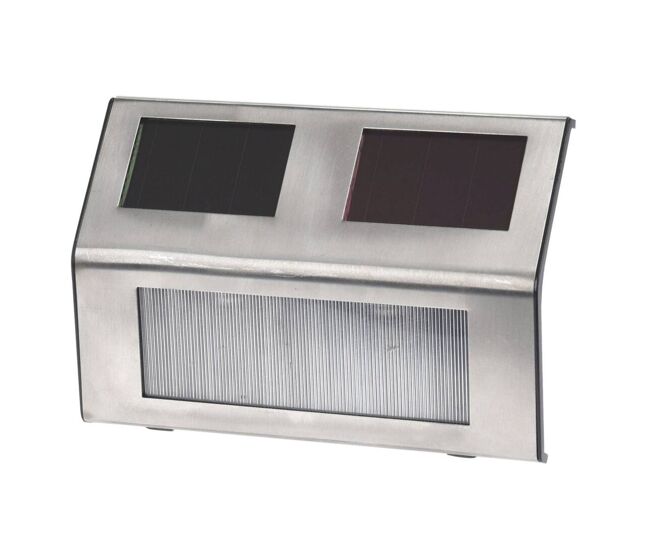 Well home - set de 4 luces solares en acero inoxidable con 2 leds