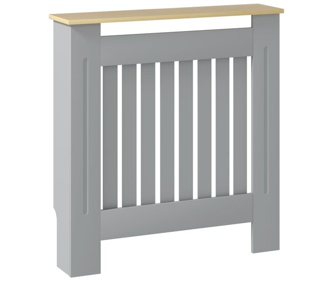 Homcom cubre radiadores 78x19x83 cm cubierta para radiador de mdf cubreradiador para salón dormitorio pasillo gris