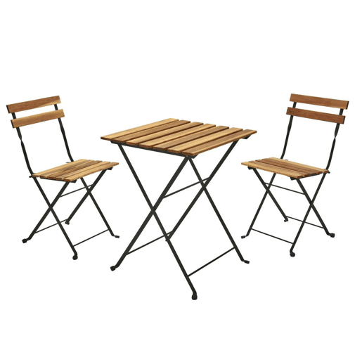 WELL HOME - Conjunto de mesa de madeira 'Bistrô' + 2 cadeiras