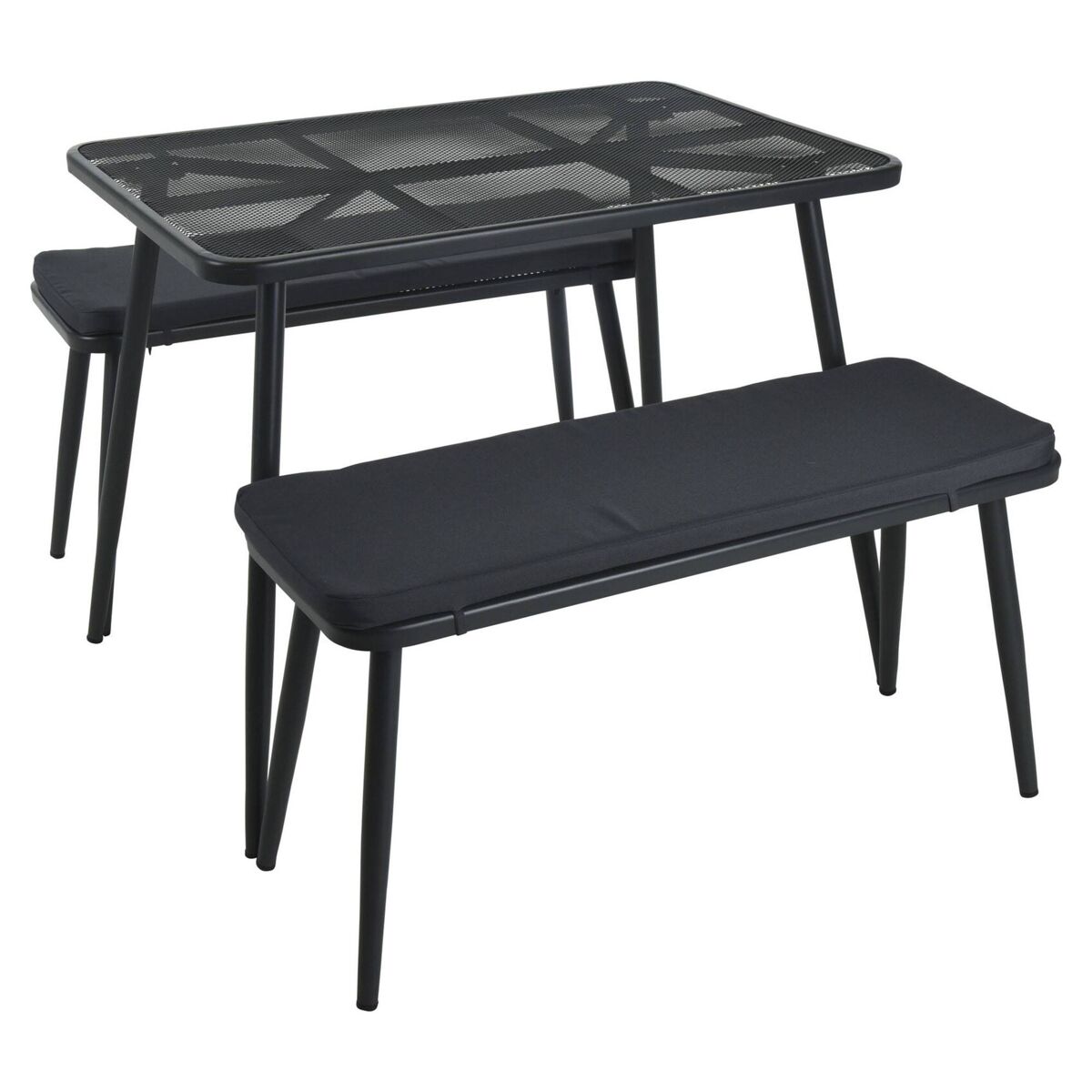 Well home - conjunto de muebles de jardín mesa + 2 sillas con cojines