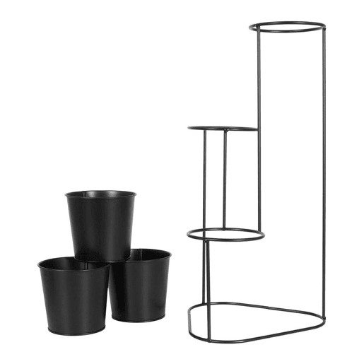 WELL HOME - Vaso de metal com 3 vasos emoldurados