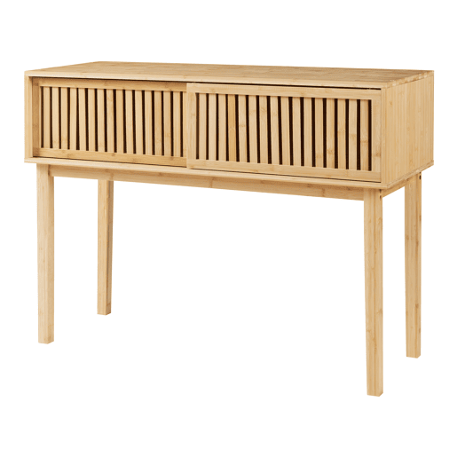 Mesa de consola Ørland com portas de bambu 110x39x81 cm - Natural en.casa