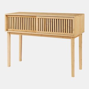Mesa de consola Ørland com portas de bambu 110x39x81 cm - Natural en.casa