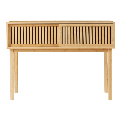 Mesa de consola Ørland com portas de bambu 110x39x81 cm - Natural en.casa