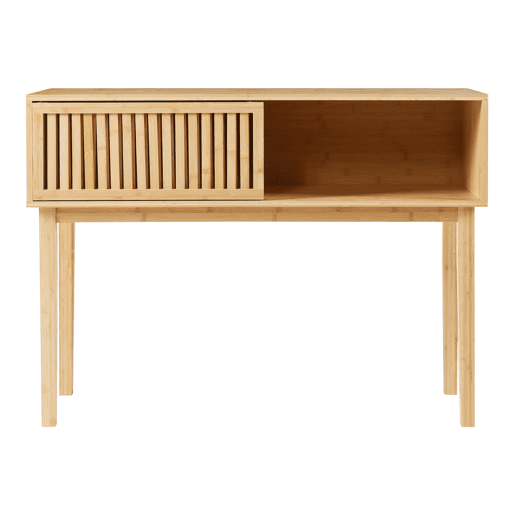 Mesa de consola Ørland com portas de bambu 110x39x81 cm - Natural en.casa