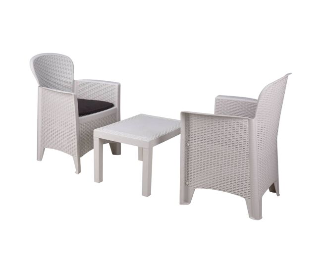 Well home - set de jardín 'akita' de mesa + 2 sillas