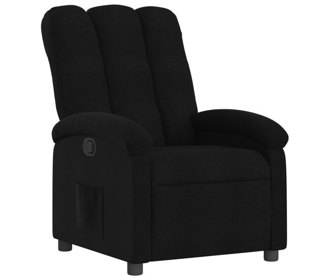Vidaxl sillón reclinable de tela negro