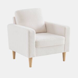 Poltrona em boucle escandinavo, Bjorn boucle, Branco, 78x77x70 cm