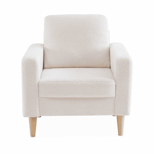 Poltrona em boucle escandinavo, Bjorn boucle, Branco, 78x77x70 cm