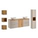 Conjunto de muebles doble lavabo 1 columna y 3 armarios de pared Manoa Conjunto de muebles doble lavabo 1 columna y 3 armarios de pared Manoa Beige