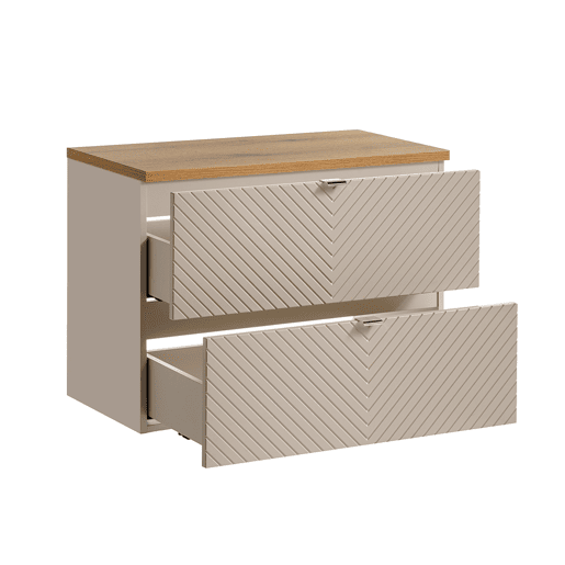 Móvel de toucador 80cm gaveta plan de toilette Manoa Caxemira e madeira