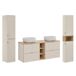 Conjunto de muebles con doble lavabo 3 compartimientos y 2 columnas Alba Conjunto de muebles con doble lavabo 3 compartimientos y 2 columnas Alba Beige