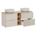 Conjunto de muebles con doble lavabo 3 compartimientos y 2 columnas Alba Conjunto de muebles con doble lavabo 3 compartimientos y 2 columnas Alba Beige
