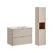 Conjunto de muebles con lavabo individual encastrado y columna Manoa Conjunto de muebles con lavabo individual encastrado y columna Manoa Beige