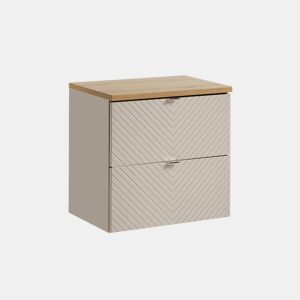 Móvel sob-lavatório 60cm 2 gavetas bancada Manoa Caxemira e Madeira