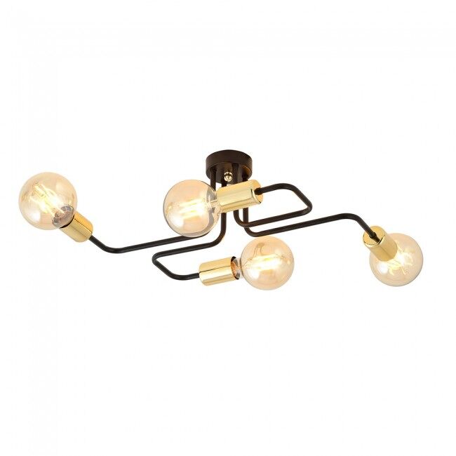 Plafón de techo Vender (4 luces) Acero Retro - Vintage