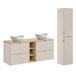 Conjunto de muebles con doble lavabo 3 compartimientos y columna Alba Conjunto de muebles con doble lavabo 3 compartimientos y columna Alba Beige