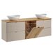 Conjunto de muebles doble lavabo 1 con cesto de ropa y columna Manoa Conjunto de muebles doble lavabo 1 con cesto de ropa y columna Manoa Beige