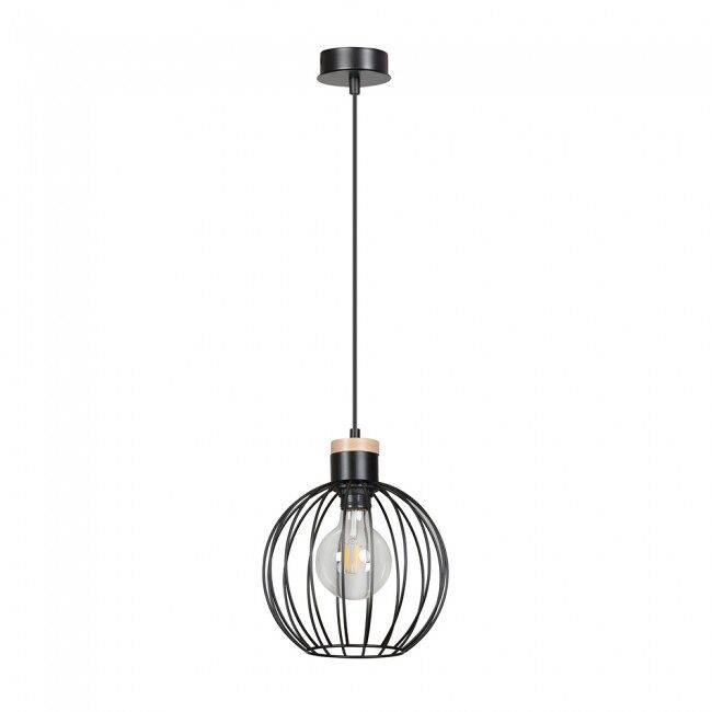 Lámpara de techo Antilla Madera - Metal Nórdico Negro