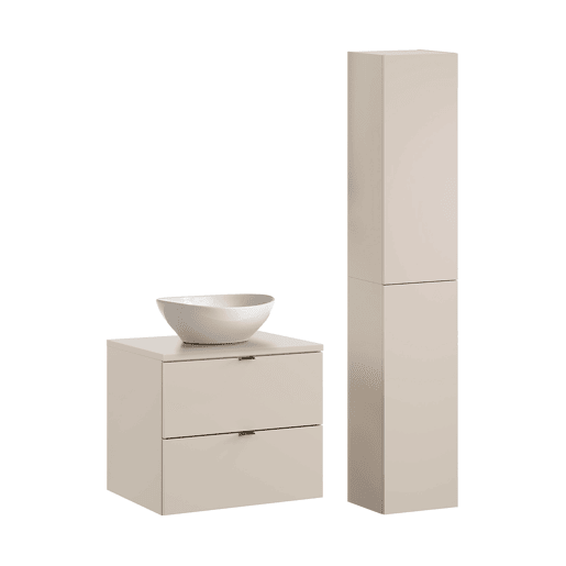 Conjunto de toucador e pedestal individual Azel Cachemire 60cm