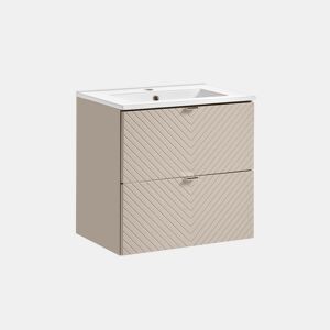 Móvel lavatório individual embutido 60cm 2 gavetas Manoa Caxemira