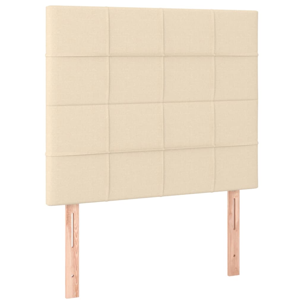 Cabecero con luces led tela crema 90x5x118/128 cm