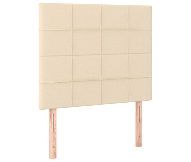 Cabecero con luces led tela crema 90x5x118/128 cm