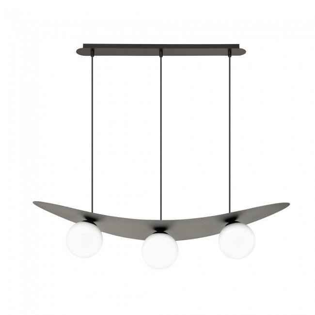 Lámpara de techo Camerino (3 luces) Acero - Cristal Nórdico