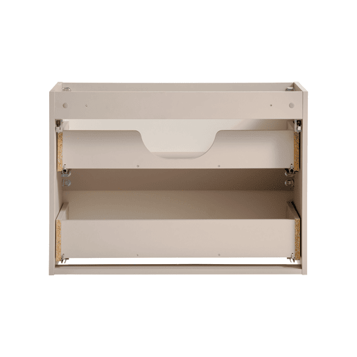Móvel de lavatório individual 120cm 2 gavetas cesto de roupa Manoa Caxemira e Madeira