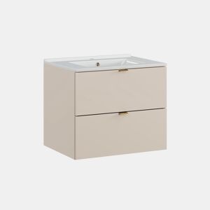 Móvel de toucador individual Azel Cachemire de 60 cm com lavatório embutido
