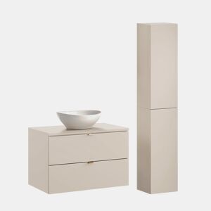 Conjunto móvel de lavatório simples Azel Cachemire 80cm e coluna