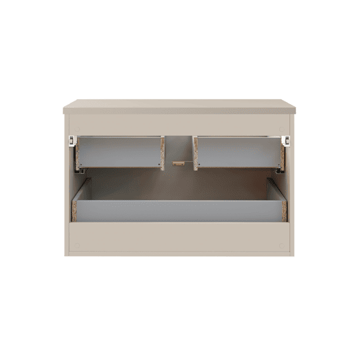 Conjunto móvel de lavatório simples Azel Cachemire 80cm e coluna