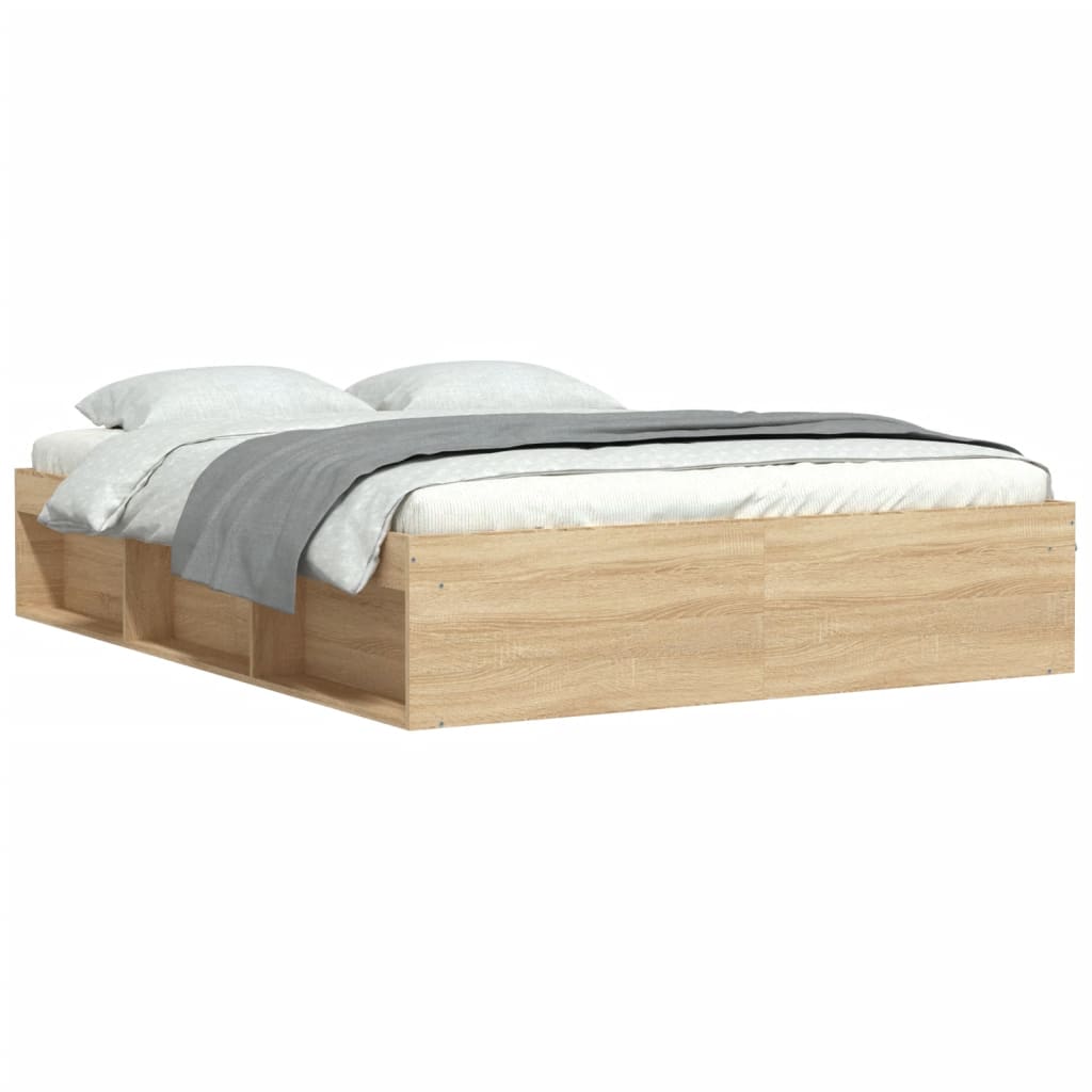 estructura de cama roble sonoma 150x200 cm