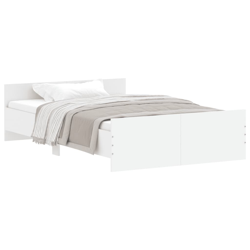 Estructura de cama con cabecero piecero blanco 120x190 cm