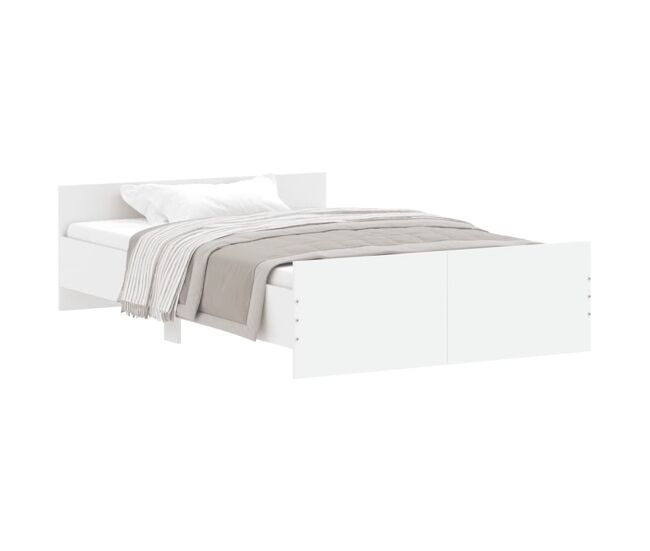 Estructura de cama con cabecero piecero blanco 120x190 cm