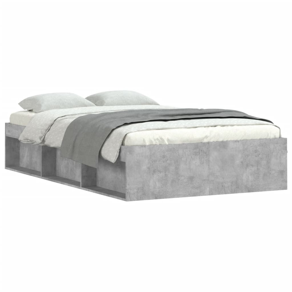 Estructura de cama gris hormigón 120x190 cm