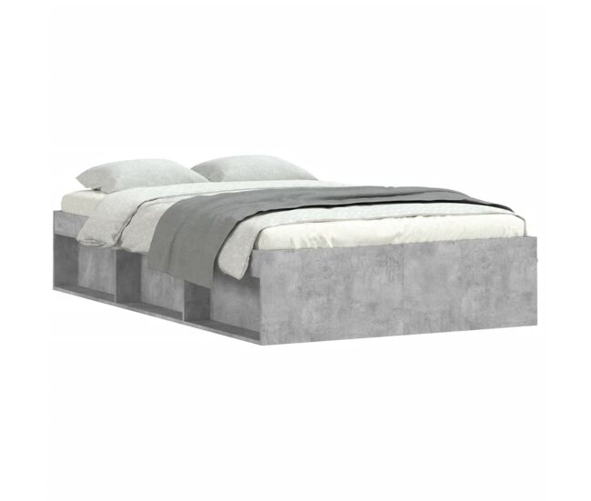Estructura de cama gris hormigón 120x190 cm