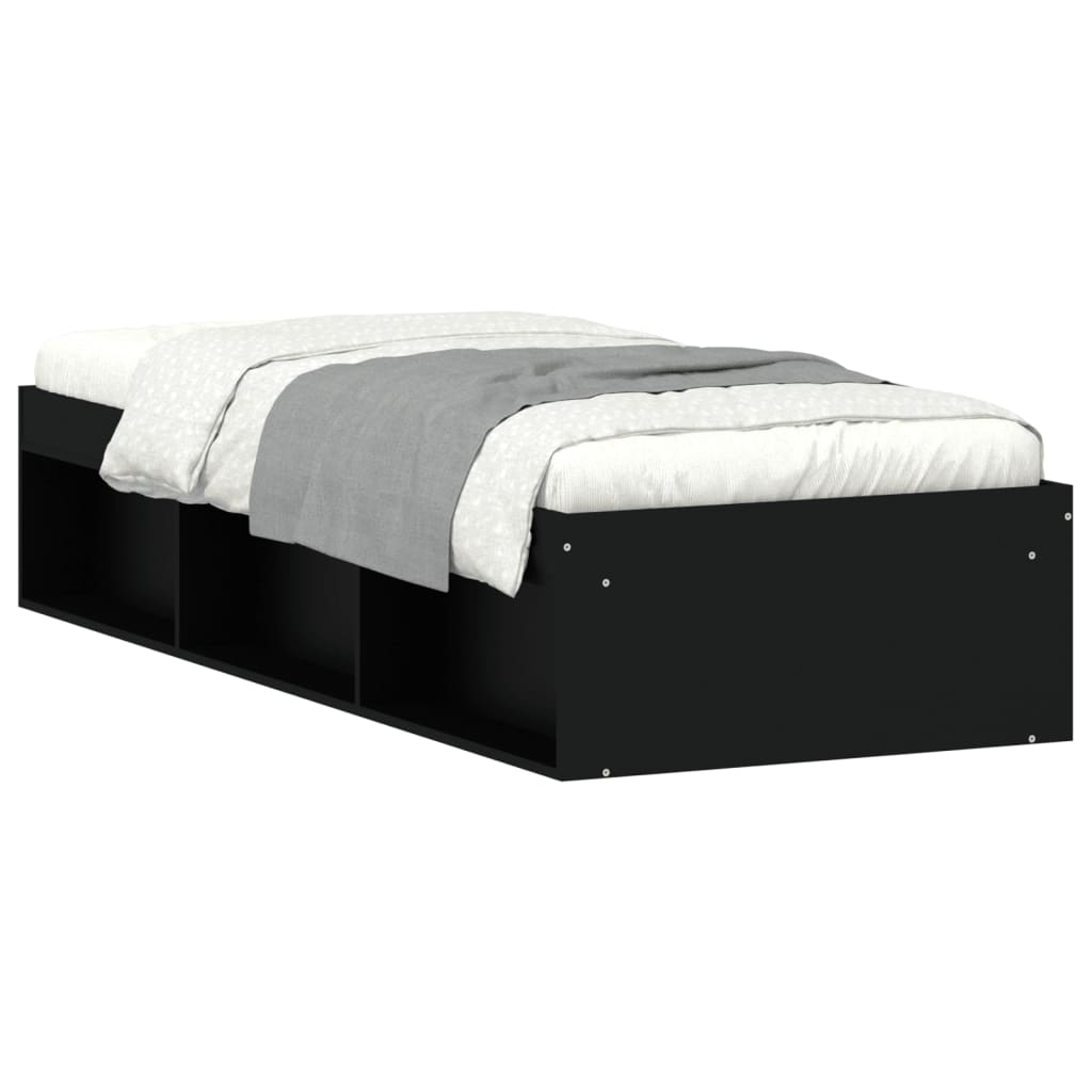 Estructura de cama 75x190 Negro