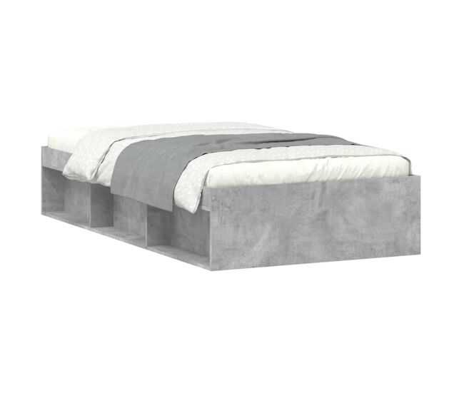 Estructura de cama gris hormigón 100x200 cm