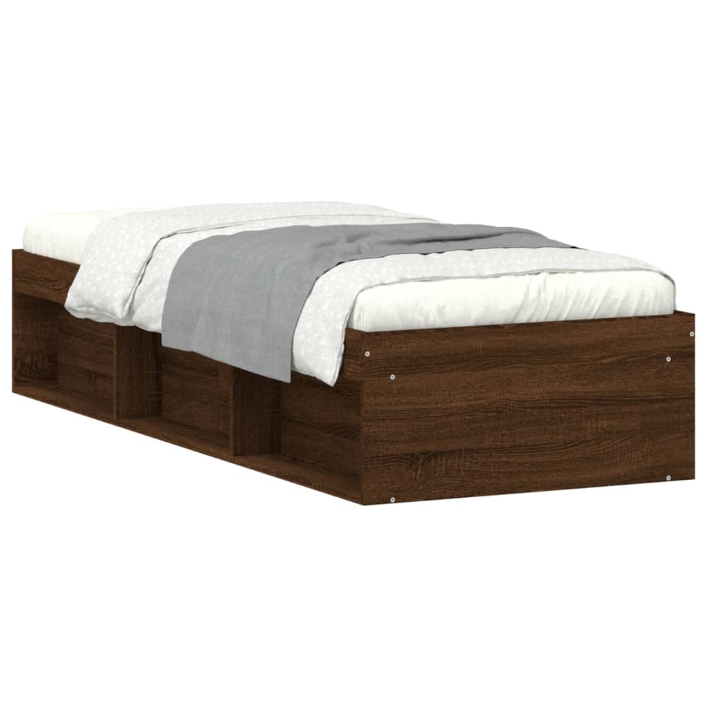 Estructura de cama 75x190 Madera Oscura