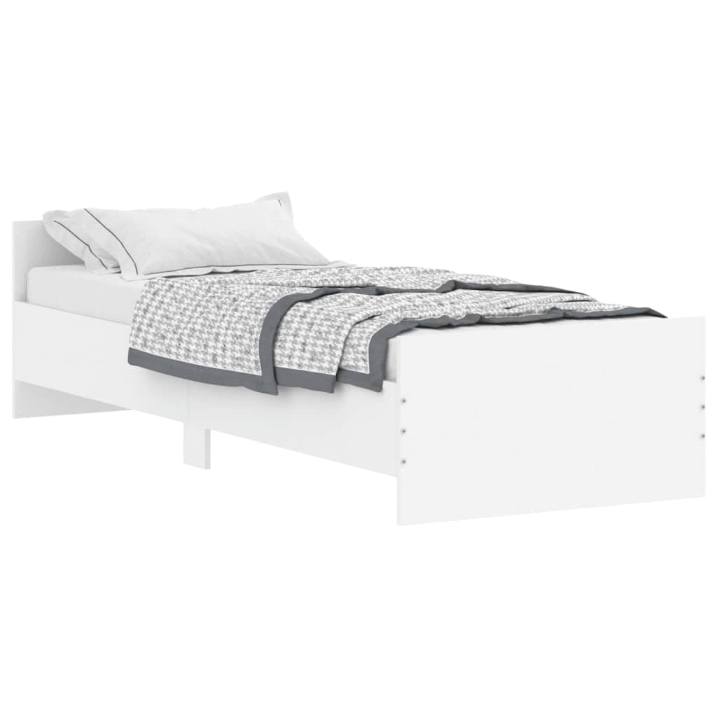 estructura de cama madera de ingenieria blanca 75x190 cm