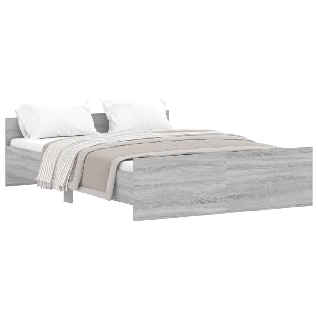 Estructura de cama 140x190 Gris/ Madera