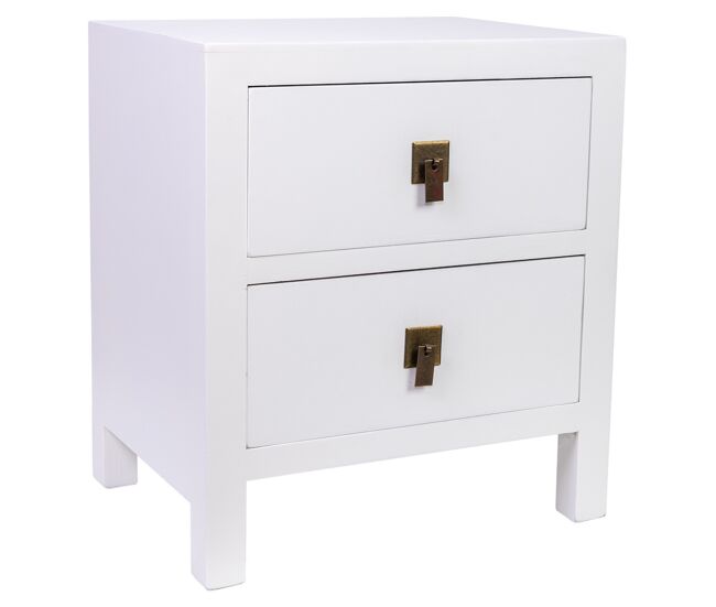 Mesita de noche de madera de 2 cajones 45x34x50,5