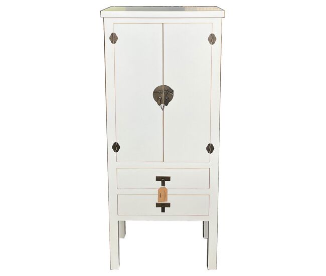 Armario de madera 2 cajones 2 puertas 60x30x142h cm