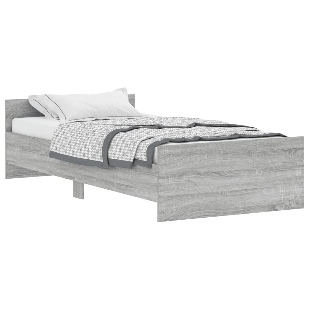 Estructura de cama 100x200 Gris/ Madera