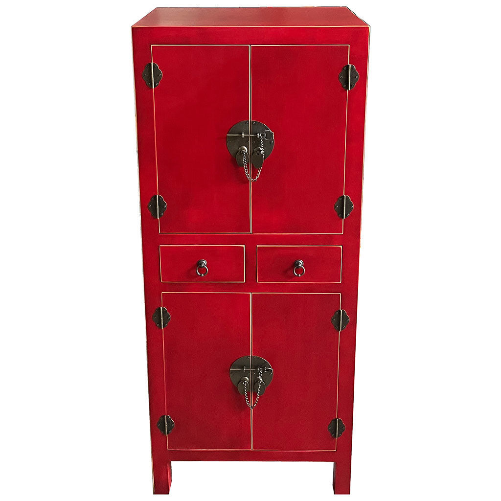 Armario de madera, 2 cajones y 4 puertas