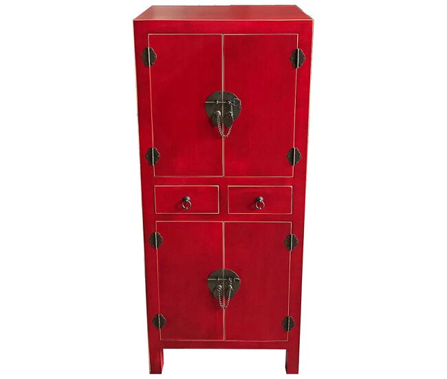 Armario de madera 2 cajones 4 puertas 50x34,5x121h cm