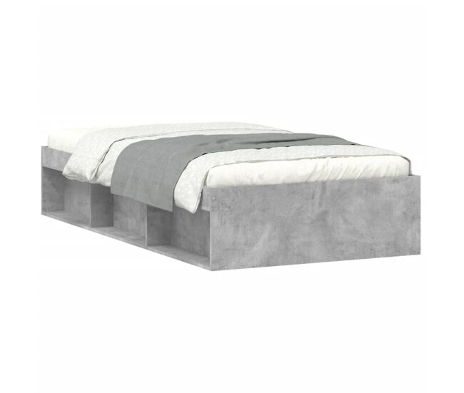 Estructura de cama gris hormigón 90x190 cm
