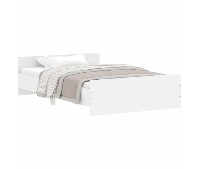 Estructura de cama con cabecero piecero blanco 120x200 cm